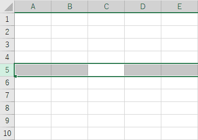 行全体を選択