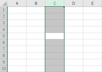 列全体を選択