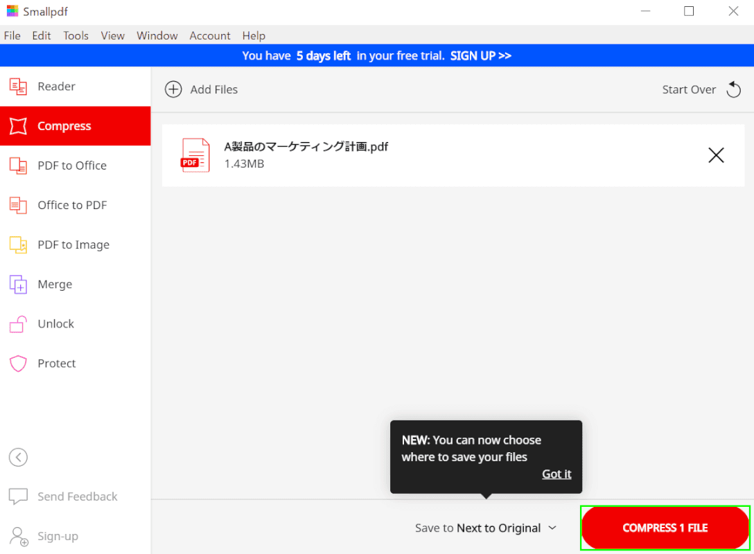 COMPRESS 1 FILE
