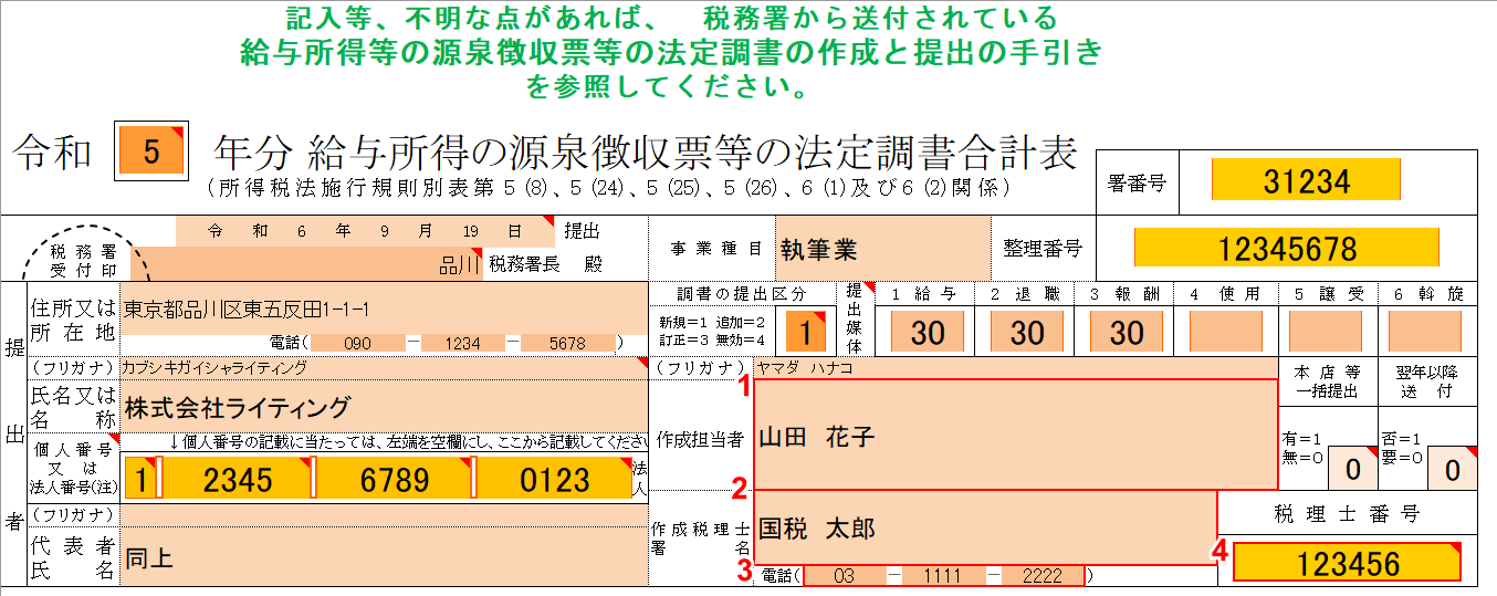 作成者を入力する