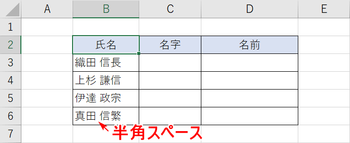 表の準備