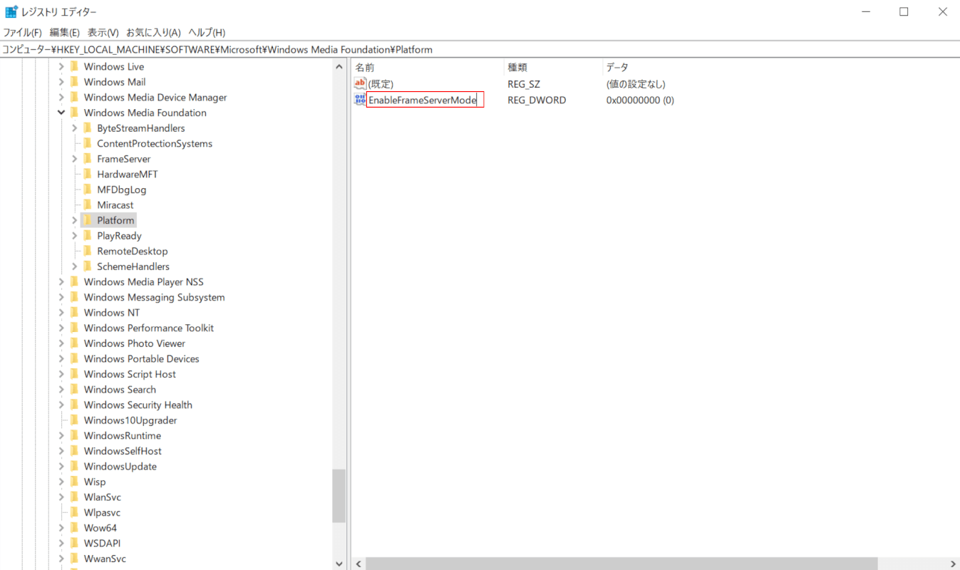 EnableFrameServerModeの設定