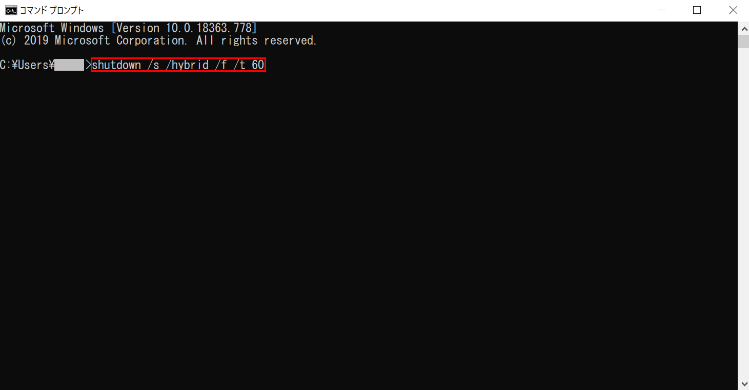 shutdown /s /hybrid /f /t 60