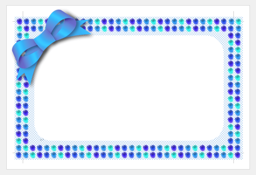 青い飾り枠のテンプレート