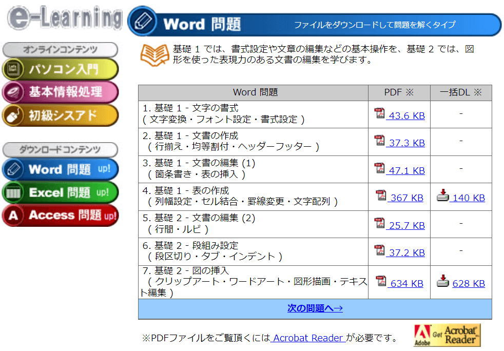 e-learningを開く