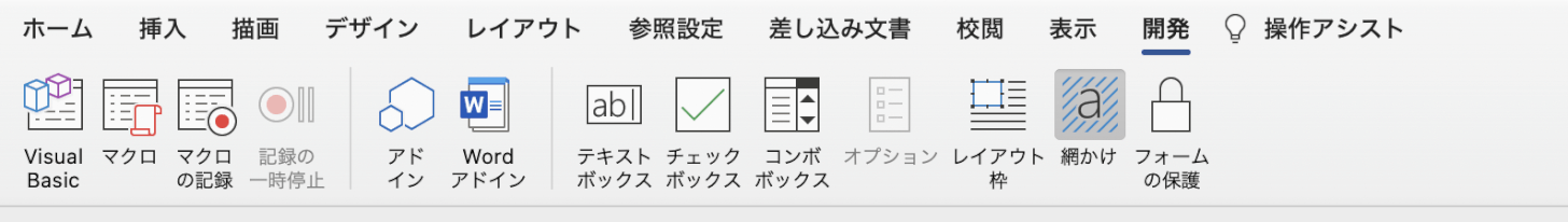 開発タブを表示できた