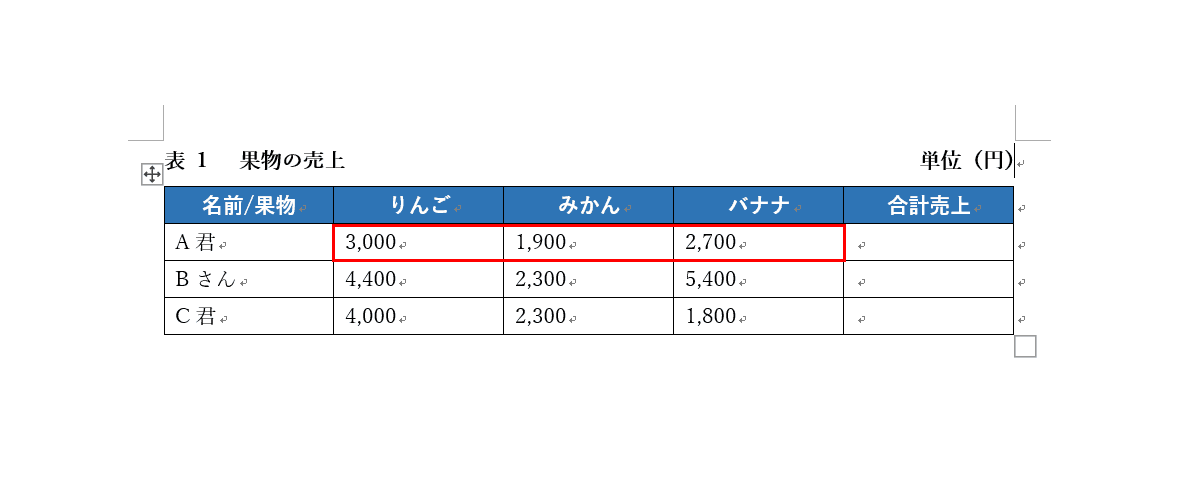 セルの計算