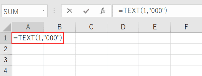 TEXT関数を入力する