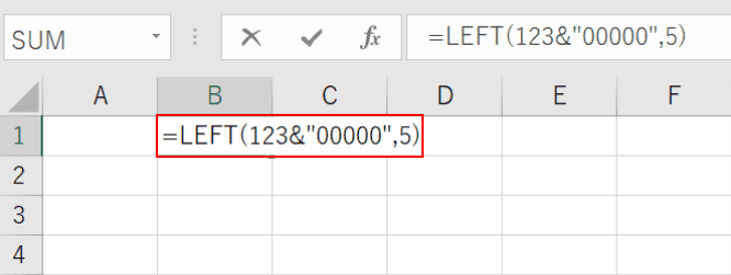 LEFT関数を入力